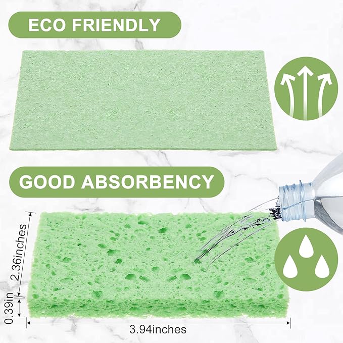 Zhengmy 100 Pieces Sponges Kitchen Compressed Sponges Bulk Natural Dish Sponge - Image 2