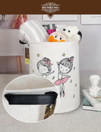 HUNRUNG Laundry Hamper, Large Canvas Fabric Lightweight Storage Basket Toy - Image 4