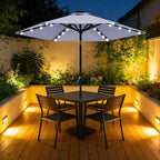 ABCCANOPY Durable Solar Led Patio Umbrellas with 24LED Lights 7.5FT with 6 Sturdy Ribs (Fog Gray) - Image 9
