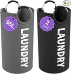 2Pcs Large Laundry Hamper for Adult, 95L Folding Clothes Basket by IHOMAGIC