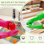 3 Pairs Rubber Dishwashing Gloves, Rubber Cleaning Gloves, Reusable Kitchen - Image 3