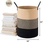 VIPOSCO Large Laundry Hamper, Tall Woven Rope Storage Basket - Image 5