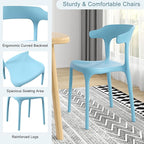 VECELO 4 Pack Plastic Stacking Chairs, Stackable Dining Chairs for Kitchen Restaurant Patio, Portable Indoor Outdoor Use, No Assembly Required, Blue - Image 6