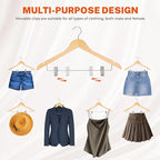 HOUSE DAY 24 Pack High-Grade Wooden Suit Hangers Skirt Hangers - Image 3