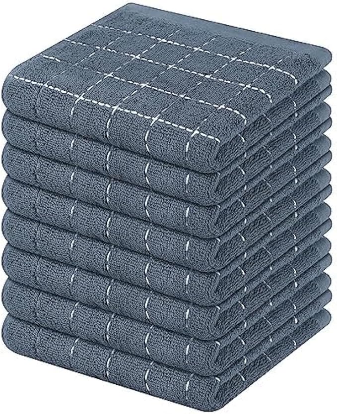 Mordimy 100% Cotton Terry Cloth Dish Cloths, Soft and Absorbent Checkered Dish by Mordimy