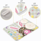Happy Easter Day Pink Dish Drying Mat Quick Absorbent 18x24 Easter Bunny Rabbit - Image 4