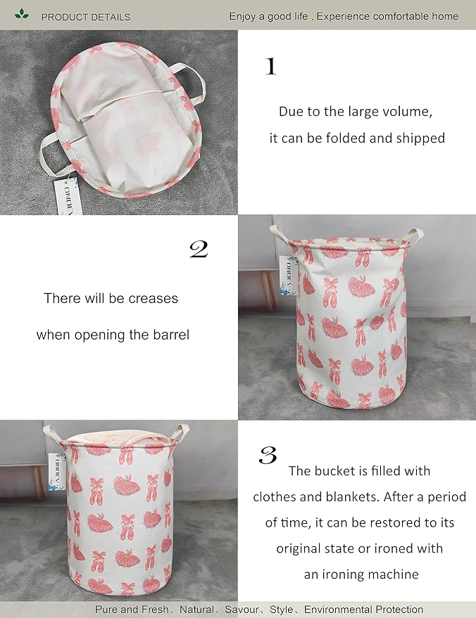 Round waterproof laundry basket, foldable storage basket, laundry Hampers - Image 5