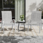 UDPATIO Patio Chairs Set of 2, Stackable Silver Outdoor Dining Chairs with High Back, Breathable Textilene Fabric Outdoor Chair All Weather, 350LBS Capacity for Garden, Backyard (Light Grey) - Image 2
