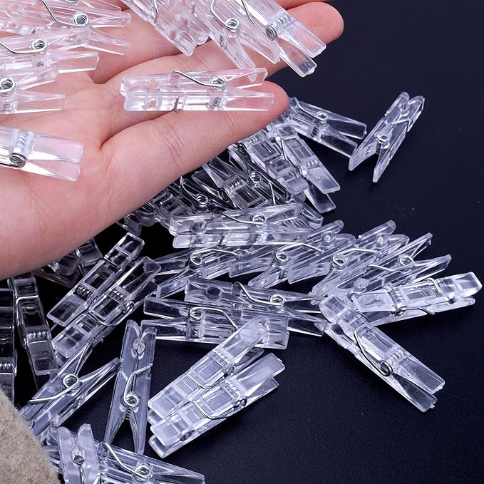 Jdesun 50 Pieces Photo Clips, Mini Plastic Picture Paper Clip Clothespins Peg - Image 4
