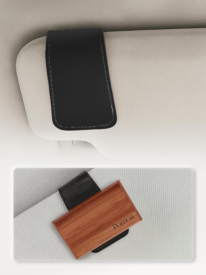 Patented Leather Car Air Freshener Visor Clip, Compatible by POMOA
