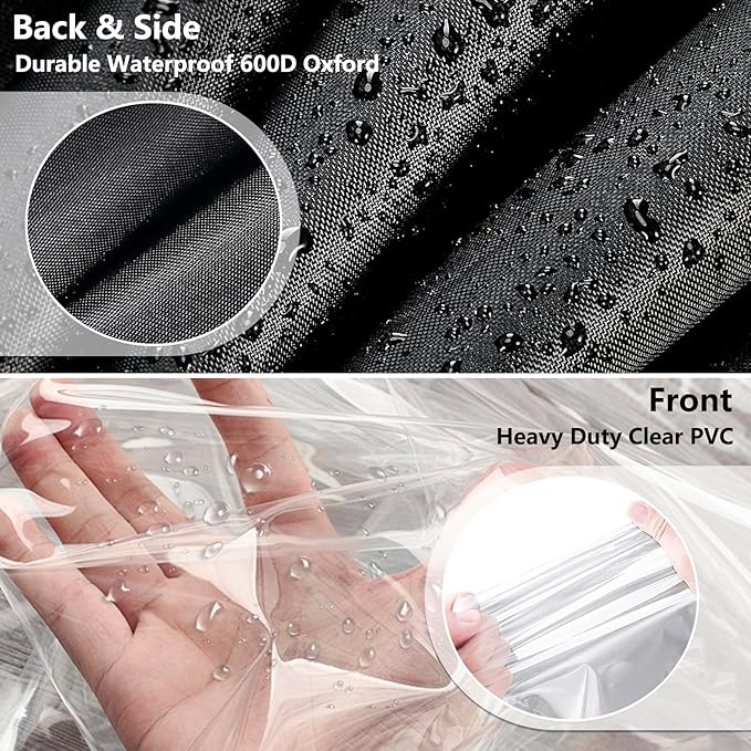 Waterproof Shelf Cover,Outdoor 600D Heavy Duty Dustproof Storage Shelves Cover,48''x20''x72'' Shelf Covers for Wire Shelving with Zippers,Storage Rack Covers with Clear Front - Image 4
