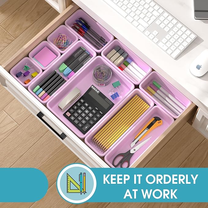 25 PCS Drawer Organizer Set, 4 Size Makeup Drawer Divider Organizer - Image 4