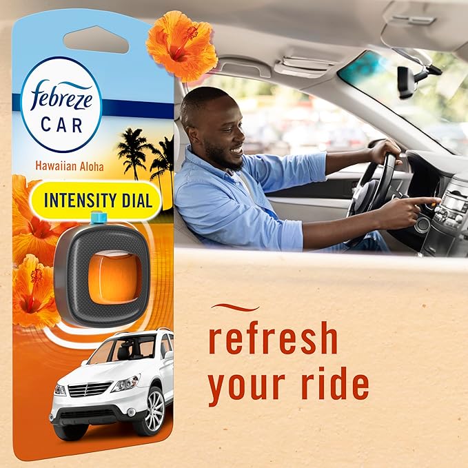 Febreze Car Odor-Fighting Air Freshener Vent Clip, Hawaiian Aloha, .06 oz - Image 6