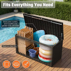 Greesum 110 Gallon Outdoor Storage Box with Lockable Lid, All-Weather Solution for Patio Furniture, Pool Supplies & Garden Tools, Waterproof, UV-Resistant Large Deck Box, Brown - Image 3