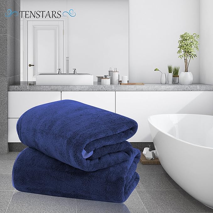 TENSTARS Silk Hemming Bath Towels - Image 3