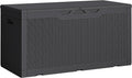 Greesum Outdoor Storage Box 100 Gallon Storage Bin with Lid for Patio Furniture, Garden Tools, Pool Supplies, Lockable, Waterproof and UV Resistant, Black by BuynowfromGreesum