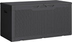 Greesum Outdoor Storage Box 100 Gallon Storage Bin with Lid for Patio Furniture, Garden Tools, Pool Supplies, Lockable, Waterproof and UV Resistant, Black by BuynowfromGreesum