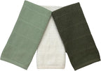 Sage White Dark Green Kitchen Hand Dish Towels: Oversized 28" x 18", 100% - Image 4