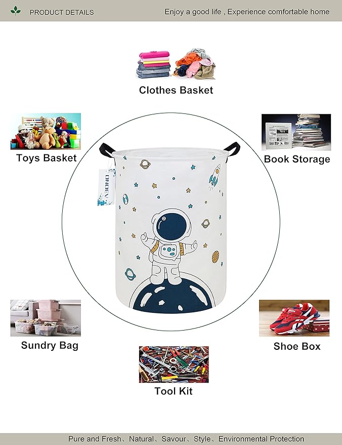 Round Fabric Storage Bin, Decorative Basket, Organizer Basket - Image 3