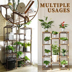 Uneedem Plant Stand Indoor Outdoor, Tall Plant Shelf for Multiple Plants, 10 tiers 11 Pot Large Plants Holder Rack Wood Plant Shelves for Room Corner Balcony Garden Patio - Image 4