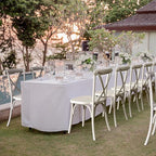 VINGLI Plastic Outdoor Dining Chairs Set of 6, Stackable Patio Cream White Dining Chairs with X Back, Waterproof Kitchen & Dining Room Chairs for Indoor-Outdoor, Capacity 400 lbs - Image 2