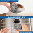 10 Pack Stainless Steel Scrubber, Steel Wool Srubber - Image 5