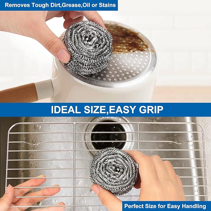 18 Pack Stainless Steel Scrubber, Steel Wool Srubber - Image 5