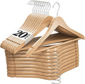 Premium Wooden Hangers 20 Pack by HOMEIT