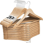 Premium Wooden Hangers 20 Pack by HOMEIT