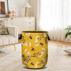 Bee Flower Laundry Basket, Spring Floral Laundry Hamper Collapsible Oxford Cloth - Image 6