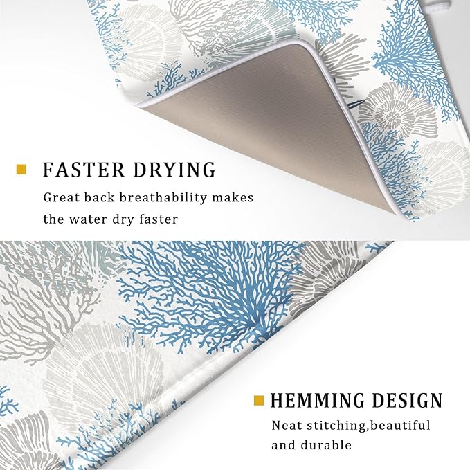 Coastal Blue Gray Dish Drying Pad 18 x 24 Inch - Image 3