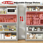 REIBII 2020LBS Garage Shelving Heavy Duty Metal Shelving 5 Tier Storage Shelves, Garage Shelves for Basement, Warehouse, Pantry, Closet, Kitchen, 72" H x 35.55" W x 16" D, Galvanized, 4 Pack - Image 7