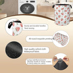 Watercolor Pink Strawberry Laundry Hamper, Waterproof Oxford Cloth Laundry Room - Image 5