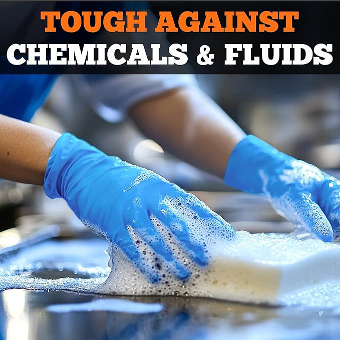 TitanFlex Nitrile Exam Gloves, Heavy Duty Nitrile Gloves, Mechanic Disposable - Image 4