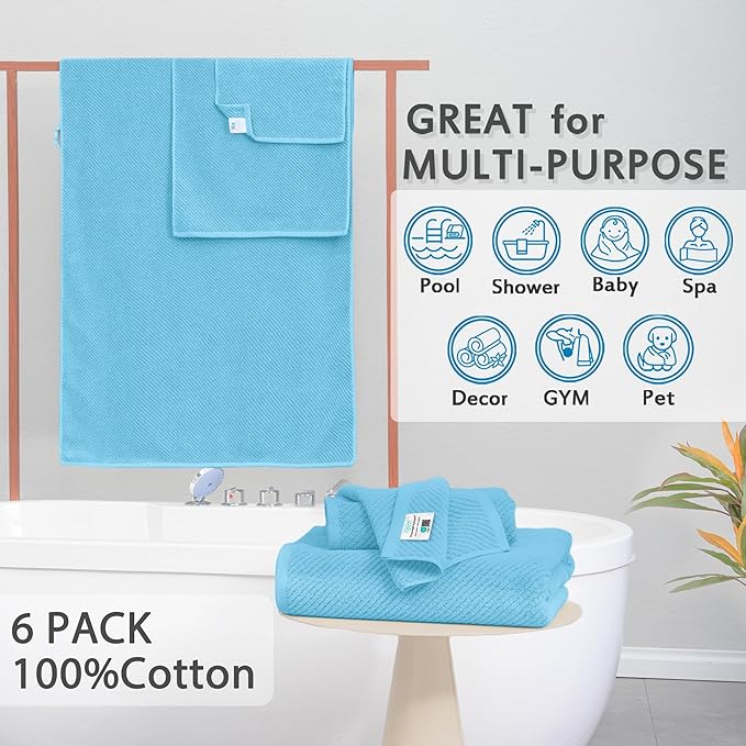 VOOVA & MOVAS Bath Towel Set, Bath Towels Set - Image 5