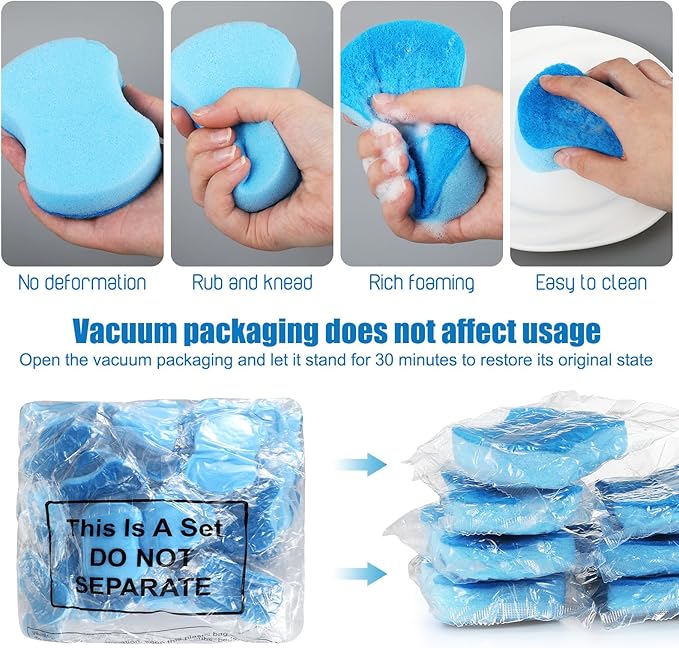 Tanlade 480 Pcs Individually Wrapped Sponges Kitchen Bulk Non Scratch Scouring - Image 4