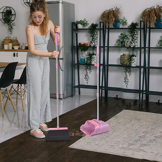kelamayi Broom and Dustpan Set for Home, Indoor&Outdoor Sweeping, Stand Up - Image 6