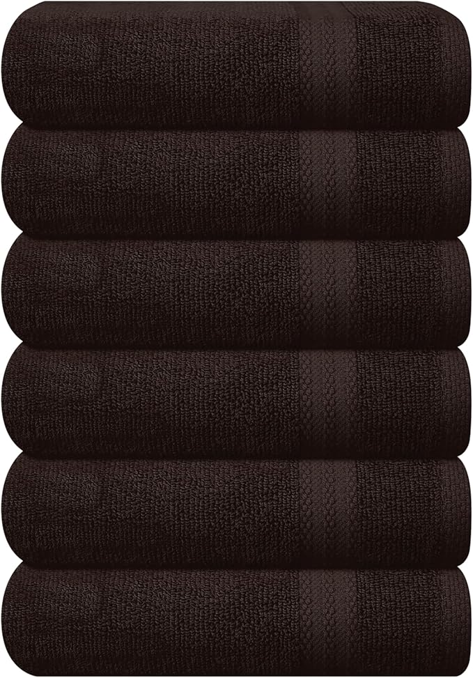 GLAMBURG Ultra Soft 6-Piece Hand Towel Set 16x28-100% Ringspun Cotton by GLAMBURG