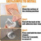 Qunclay 4 Pieces Floor Door Stopper No Drill Shower Door Stopper Self Adhesive - Image 3