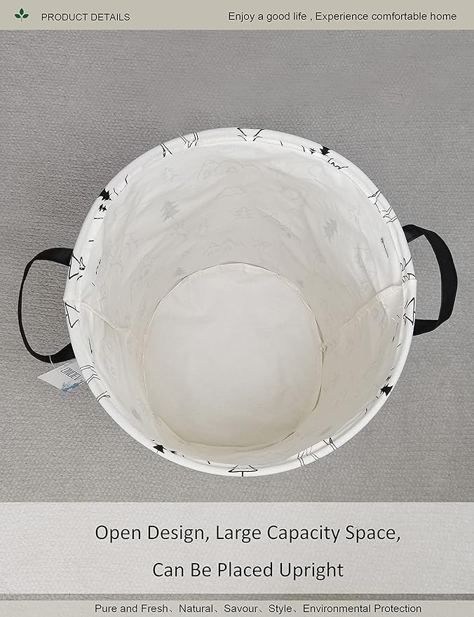 Round Fabric Storage Bin, Decorative Basket, Organizer Basket - Image 4