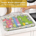 Easter Dish Drying Mat for Kitchen Counter Cute Bunny Rabbit Festival Seasonal - Image 7