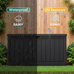 JUMMICO 160 Gallon Resin Outdoor Storage Deck Box with Divider, Waterproof Storage Box&Bench with Lockable Lid for Garden Tools, Pools Supplies (Black) - Image 3