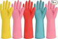 Rubber Cleaning Gloves for Dishwashing-5 Pairs Colorful Reusable Household by XGUNION