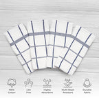 100% Cotton Terry Dish Towels, 4 Pack Checks, 16 x26 Inches, Super Soft and - Image 2