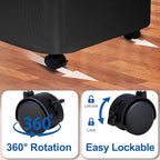 Slim Laundry Hamper with Lid and Wheels, Small Rolling Laundry Basket with - Image 4