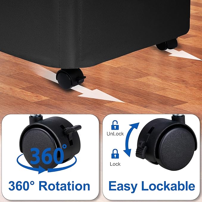 Slim Laundry Hamper with Lid and Wheels, Small Rolling Laundry Basket with - Image 4