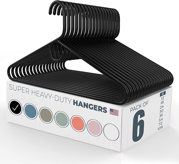 Neaties Super Heavy Duty Clothes Hangers 6 Pack – Made in The USA - 10lb by NeatiesHangers