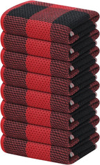 Homaxy 100% Cotton Waffle Weave Check Plaid Kitchen Towels, 13 x 28 Inches by Homaxy