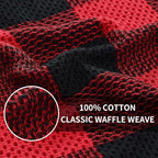 Homaxy 100% Cotton Waffle Weave Check Plaid Dish Cloths, 12 x 12 Inches - Image 3