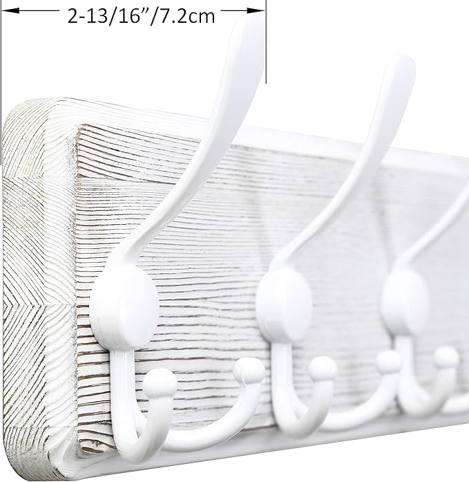 WEBI Coat Rack Wall Mounted, Wood Coat Hooks Wall Mount, Large Coat Hanger Wall - Image 5